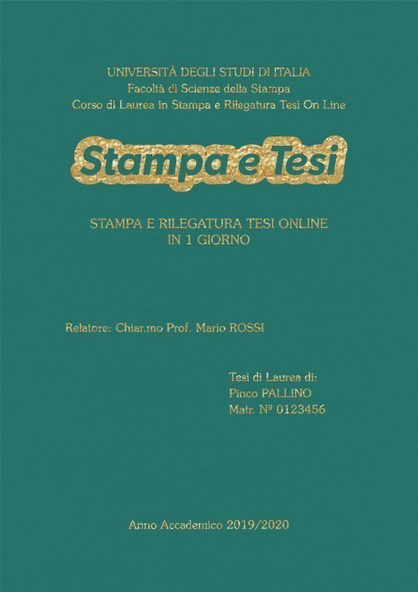 Similpelle Verde Acqua Oro LAYOUT 2 - Logo Centrato - Souvenir