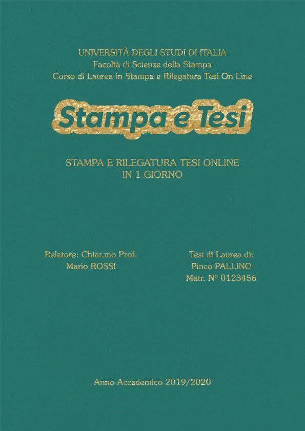 Similpelle Verde Acqua Oro LAYOUT 3 - Logo Centrato - Souvenir 