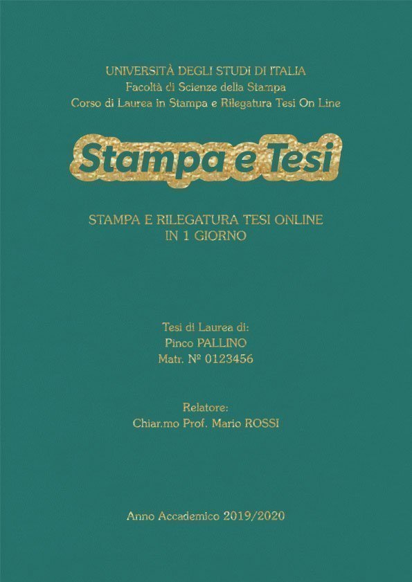 Similpelle Verde Acqua Oro LAYOUT 4 - Logo Centrato - Souvenir 