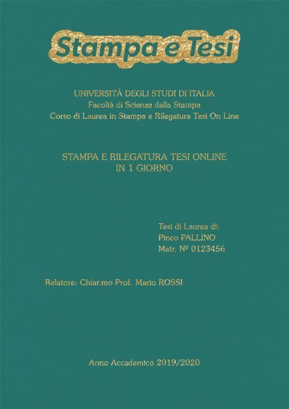 Similpelle Verde Acqua Oro LAYOUT 1 - Logo in Alto - Souvenir 