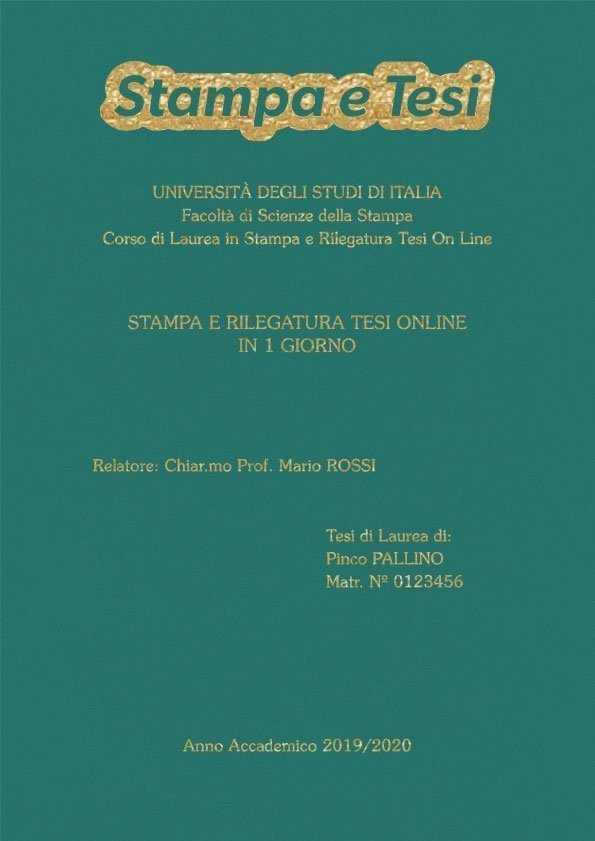 Similpelle Verde Acqua Oro LAYOUT 2 - Logo in Alto - Souvenir 