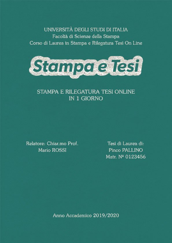 Similpelle Verde Acqua Argento LAYOUT 3 - Logo Centrato - Souvenir 