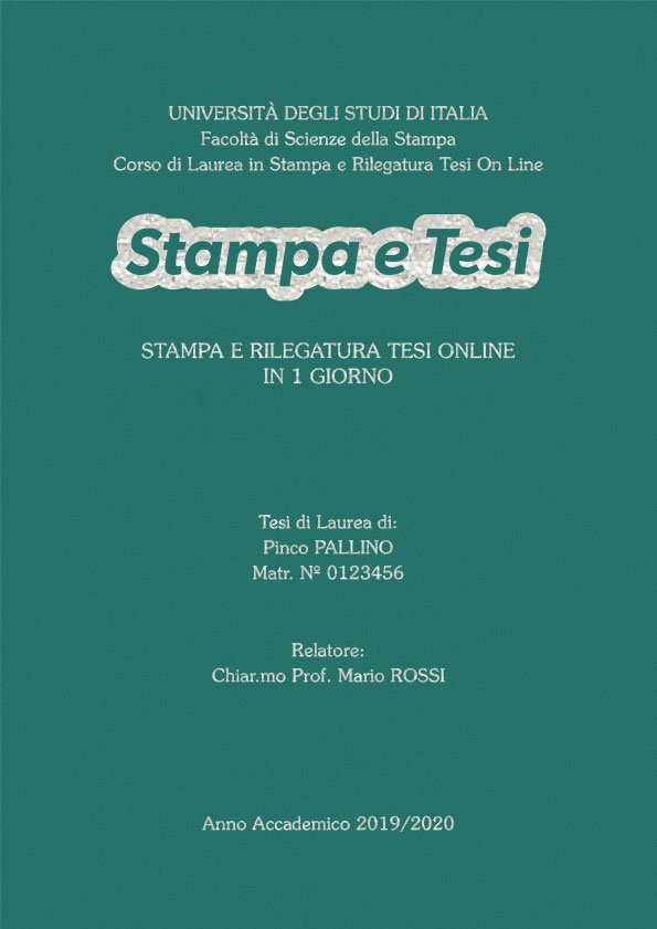 Similpelle Verde Acqua Argento LAYOUT 4 - Logo Centrato - Souvenir 