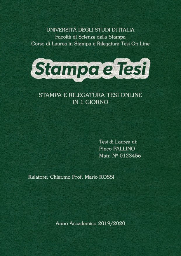 Similpelle Verde Argento LAYOUT 1 - Logo Centrato - Souvenir 