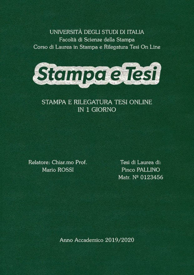 Similpelle Verde Argento LAYOUT 3 - Logo Centrato - Souvenir 