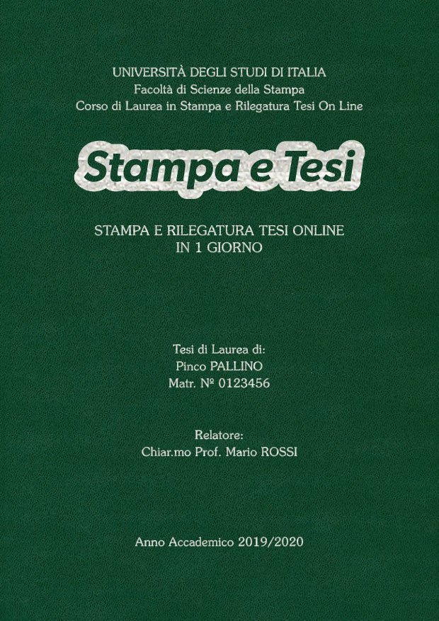 Similpelle Verde Argento LAYOUT 4 - Logo Centrato - Souvenir 