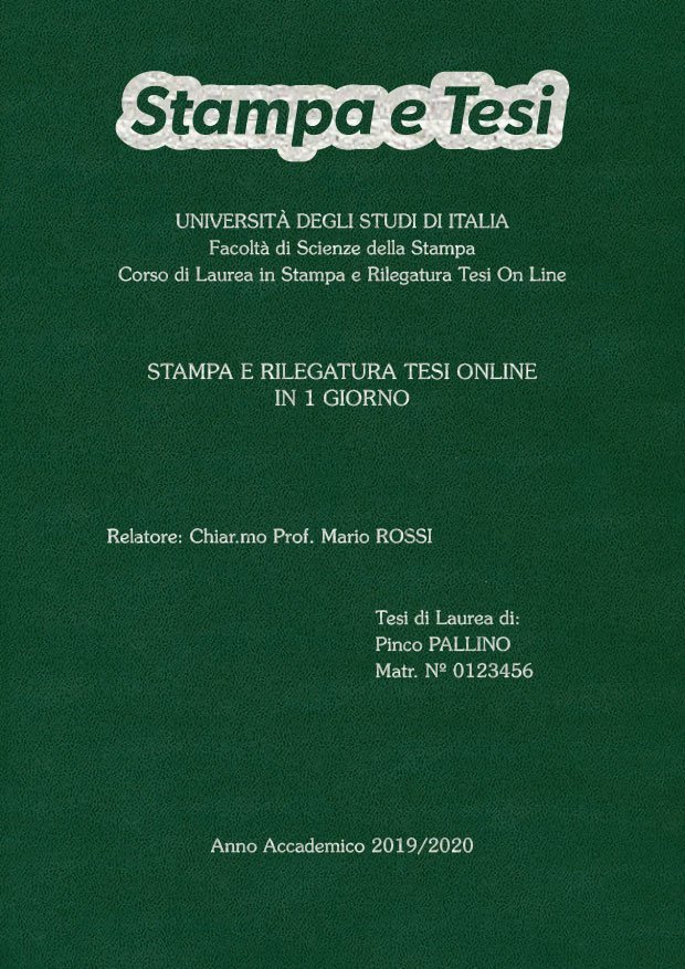 Similpelle Verde Argento LAYOUT 2 - Logo in Alto - Souvenir 