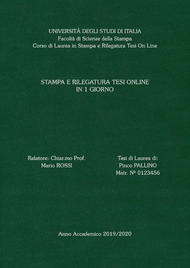 Similpelle Verde Argento LAYOUT 3 - Senza Logo - Souvenir 