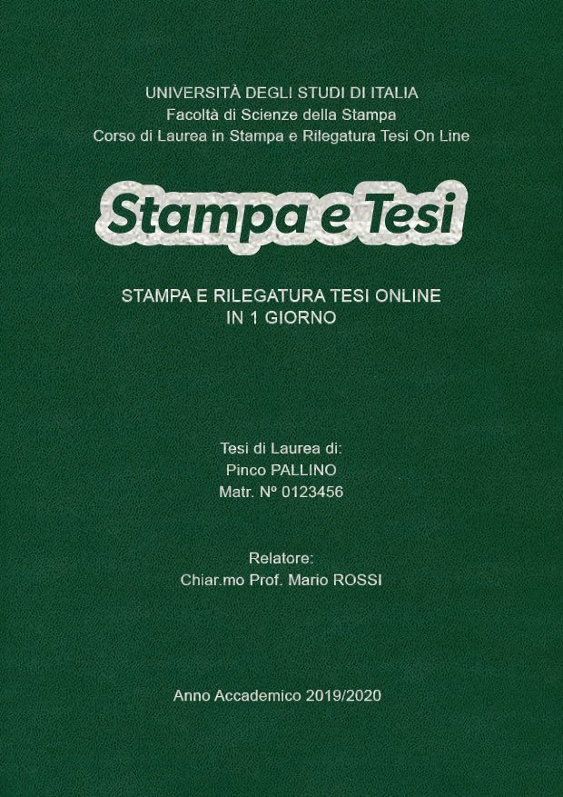 Similpelle Verde Argento LAYOUT 4 - Logo Centrato - Arial