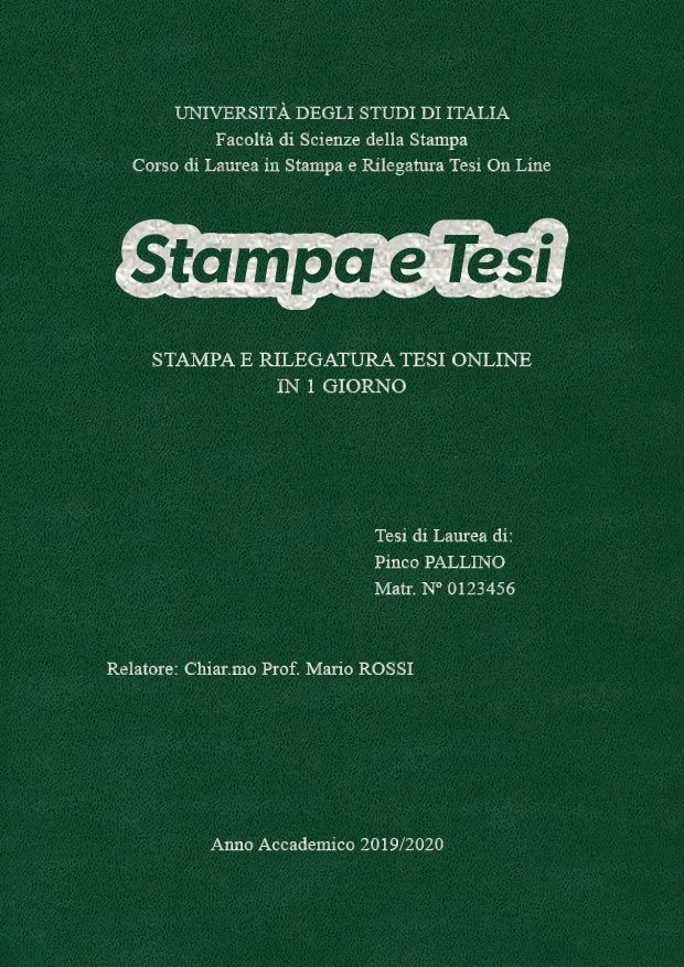 Similpelle Verde Argento LAYOUT 1 - Logo Centrato - Times New Roman