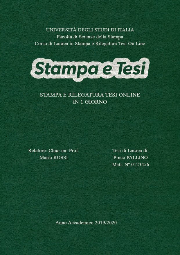 Similpelle Verde Argento LAYOUT 3 - Logo Centrato - Times New Roman