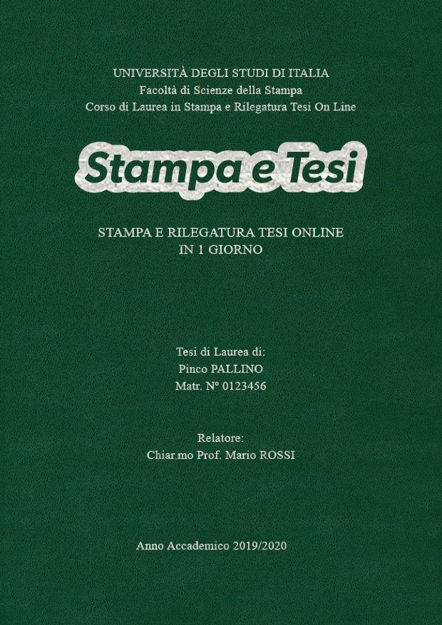 Similpelle Verde Argento LAYOUT 4 - Logo Centrato - Times New Roman