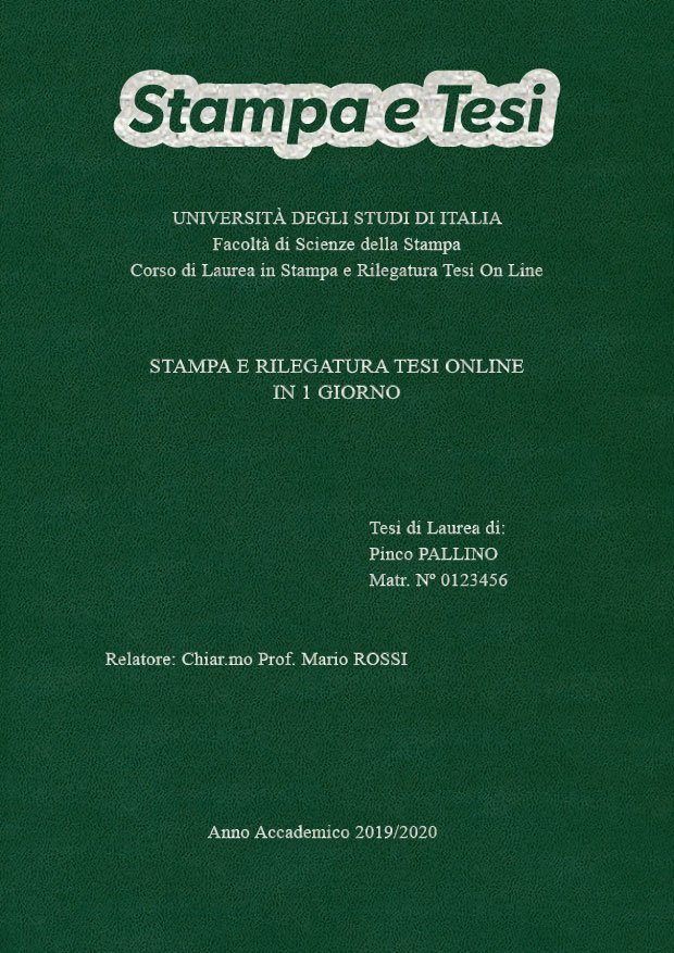 Similpelle Verde Argento LAYOUT 1 - Logo in Alto - Times New Roman