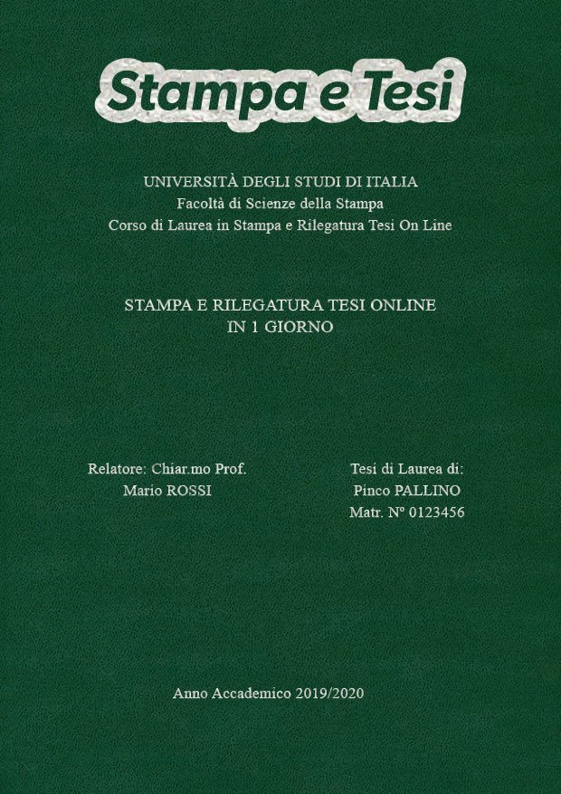 Similpelle Verde Argento LAYOUT 3 - Logo in Alto - Times New Roman
