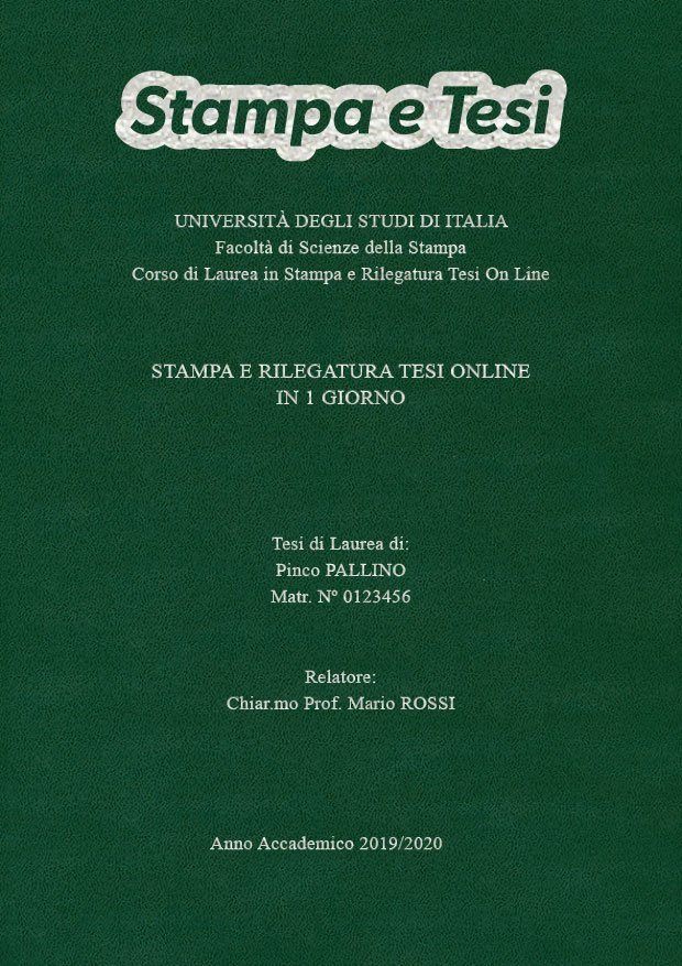 Similpelle Verde Argento LAYOUT 4 - Logo in Alto - Times New Roman