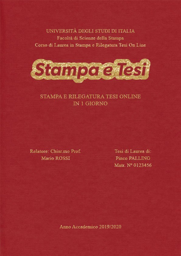 Similtela Rosso Oro LAYOUT 3 - Logo Centrato - Times New Roman