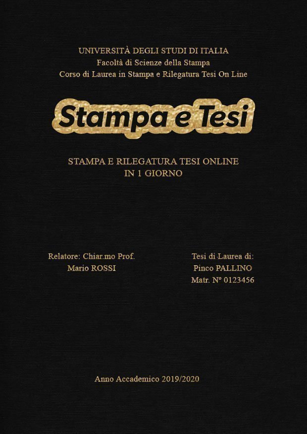 Similtela Nero Oro LAYOUT 3 - Logo Centrato - Times New Roman