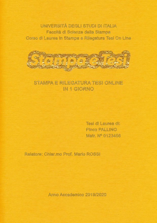 Similtela Giallo Oro LAYOUT 1 - Logo Centrato - Arial