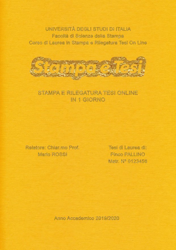 Similtela Giallo Oro LAYOUT 3 - Logo Centrato - Arial