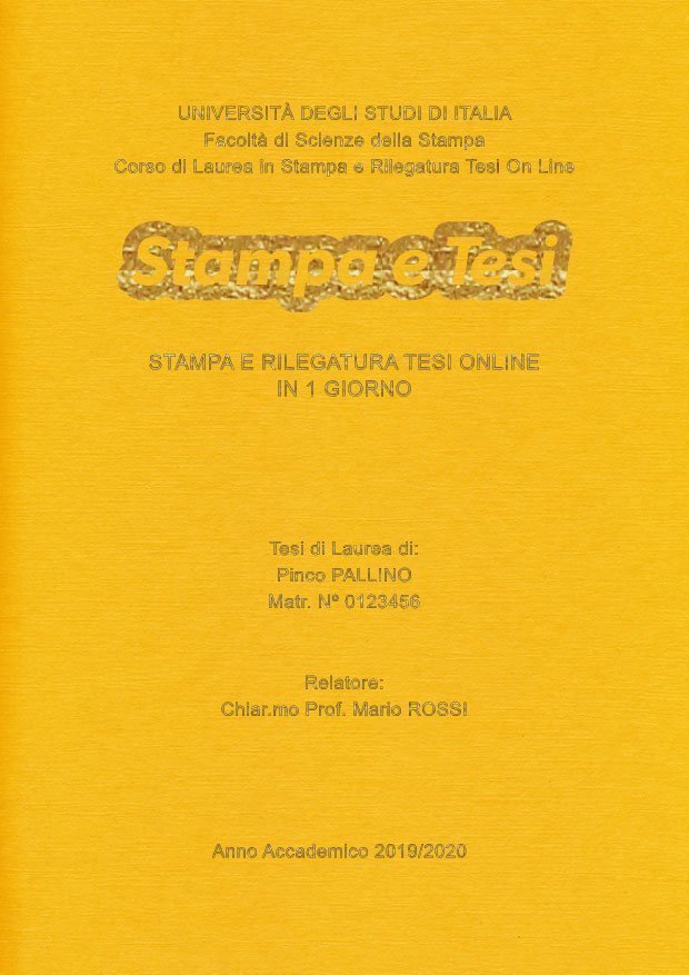 Similtela Giallo Oro LAYOUT 4 - Logo Centrato - Arial