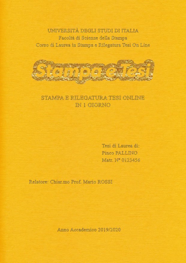 Similtela Giallo Oro LAYOUT 1 - Logo Centrato - Times New Roman