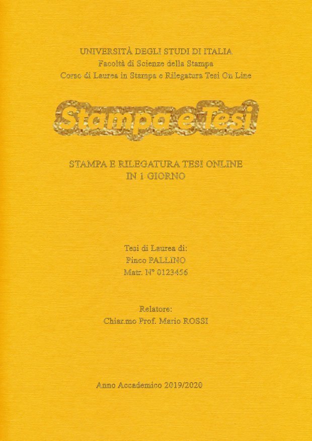 Similtela Giallo Oro LAYOUT 4 - Logo Centrato - Times New Roman