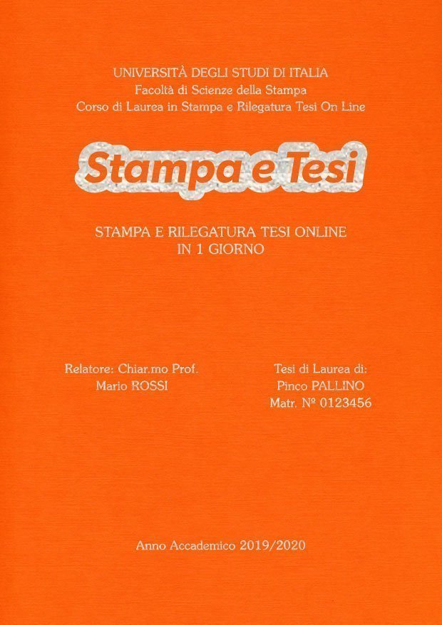 Similtela Arancione Argento LAYOUT 3 - Logo Centrato - Souvenir 