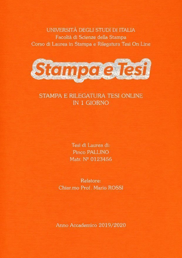 Similtela Arancione Argento LAYOUT 4 - Logo Centrato - Souvenir 