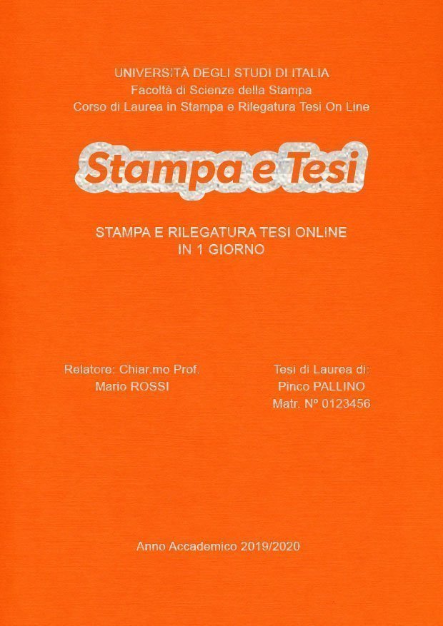 Similtela Arancione Argento LAYOUT 3 - Logo Centrato - Arial