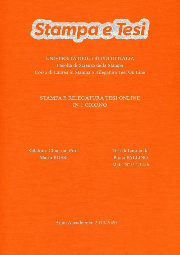 Similtela Arancione Argento LAYOUT 3 - Logo in Alto - Times New Roman